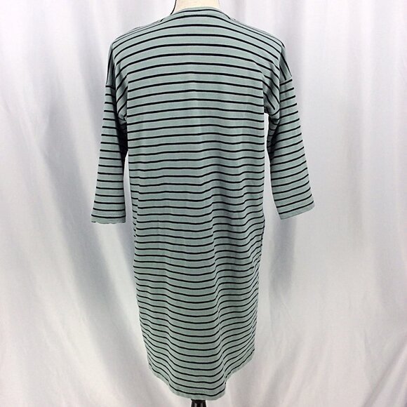 J Jill Pima Cotton Pullover Dress Womens Size Small Seafoam Striped Pockets - Picture 3 of 11